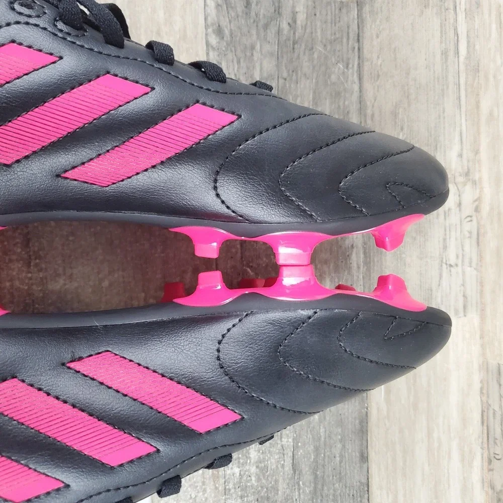 Adidas Goletto VIII FG Kids Shoes Sz 6 Black Pink Leather Lace-Up Soccer Cleats